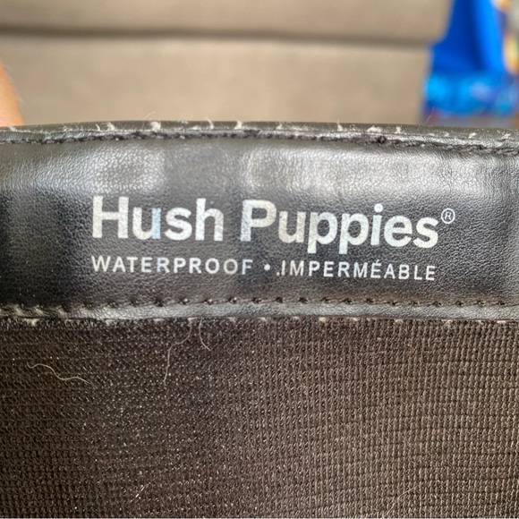 Hush Puppies waterproof black leather wedge heeled tall boots - Picture 13 of 16